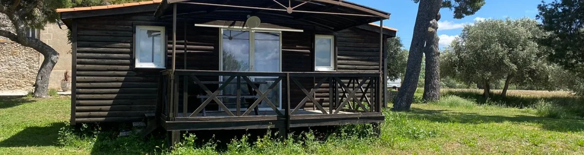 Domaine de l Ale - chalet bois hebergement jardin oliviers