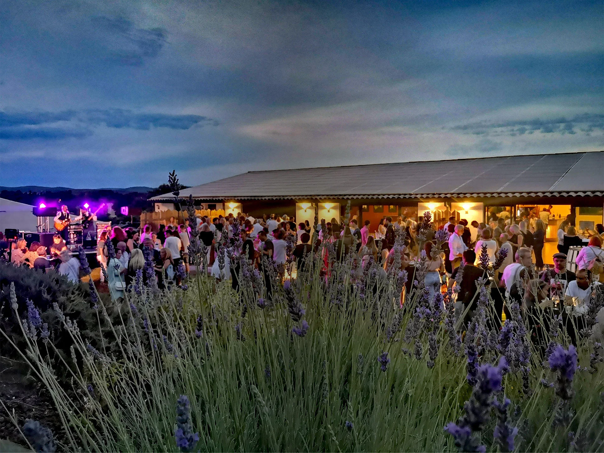 Soirée événementielle Clos d'Elle concert lavande nuit mariage Hérault Occitanie