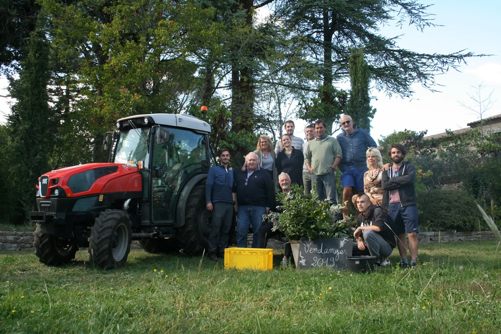 Équipe du Domaine Mas de Martin lors des vendanges 2019, domaine viticole familial dans l'Hérault