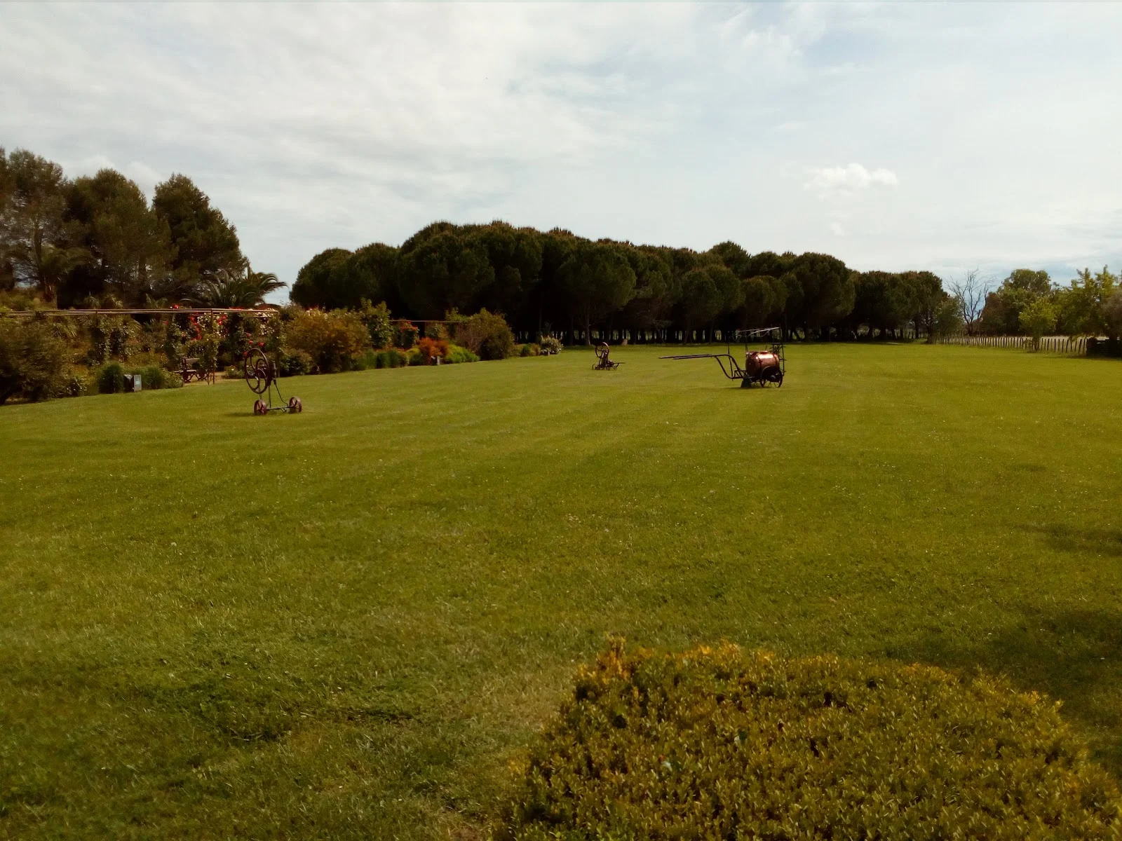 Grande pelouse verdoyante du Domaine Mas Saint Gabriel dans l'Hérault, espace extérieur pour événements et mariages