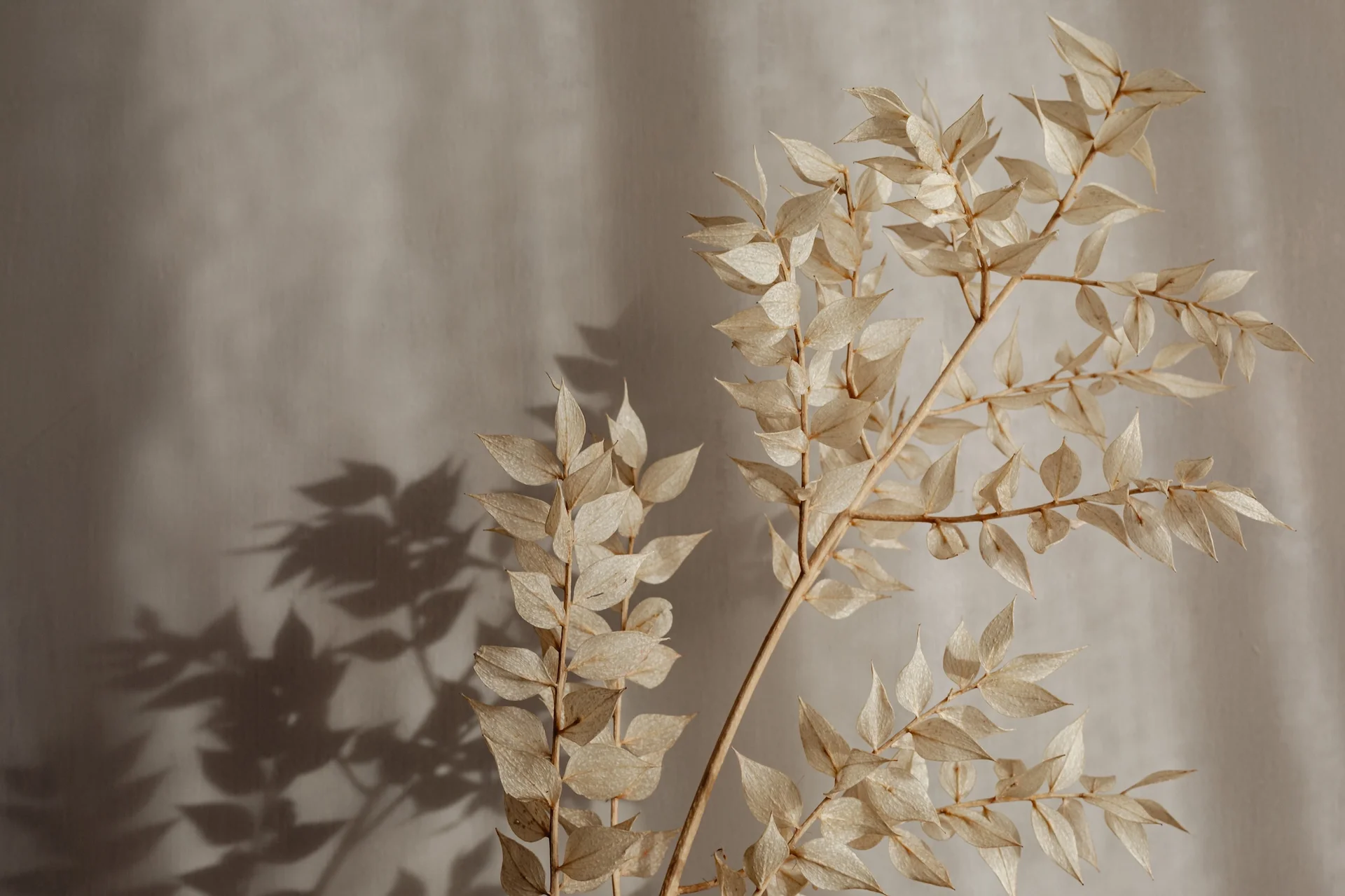 Décoration naturelle mariage La Bastide Castella - branche séchée dorée sur lin, ambiance bohème Hérault